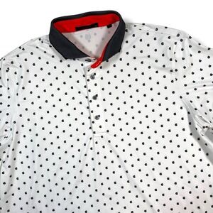 Greyson Golf Polo Men's Size XL All Over‎ Print Stretch Performance Black White
